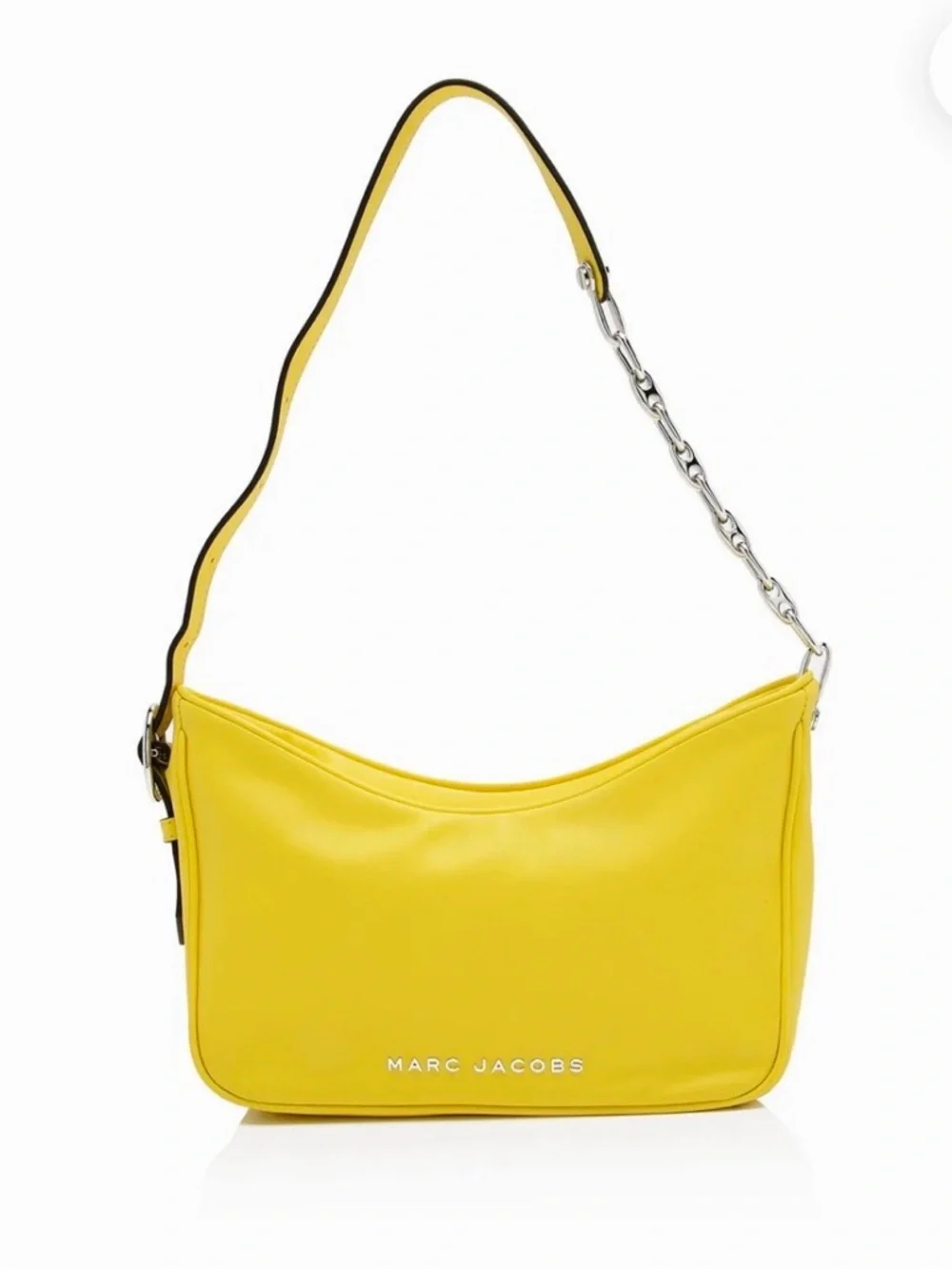 Marc Jacobs Yellow Leather Shoulder Tote with Logo - Picture 9 of 10